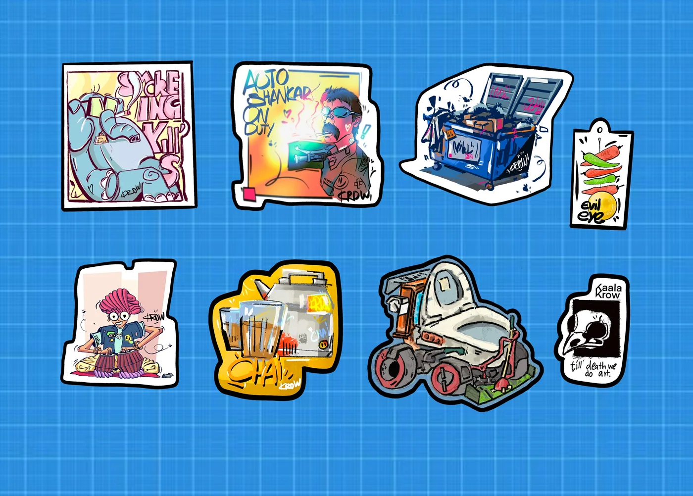 Sticker's - Pack of 8